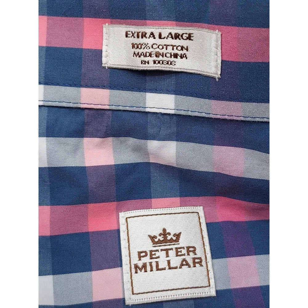 Peter‎ Millar XL Plaid Button Down Shirt Weekender Wash Extra Large Mens